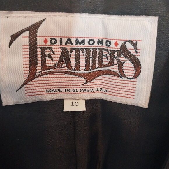 Vintage Diamond Leathers Women's Motorcycle Vest Sz 10 Black Goth Moto Bikercore - Picture 8 of 9